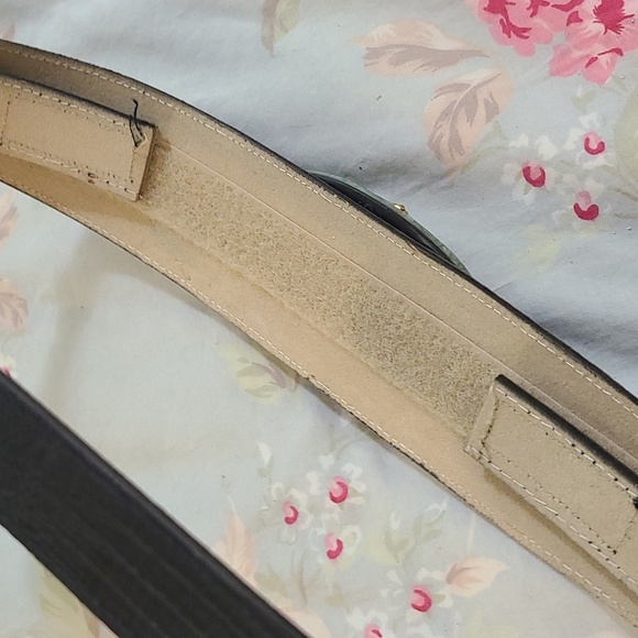 Vintage Black Gold and Turquoise Leather Waist belt
